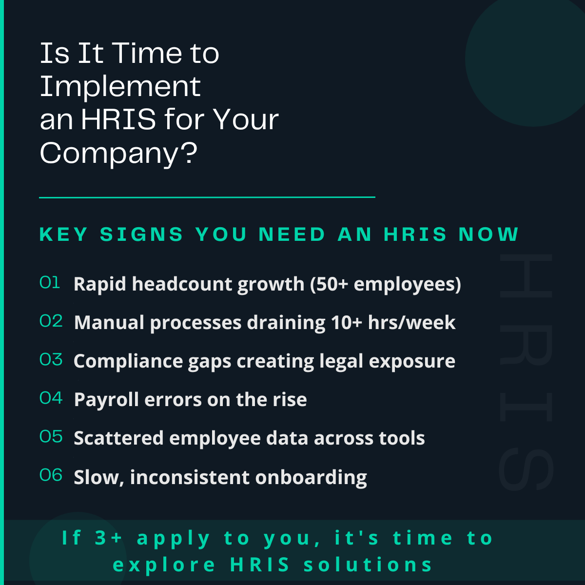 Signs it may be time to implement an HRIS